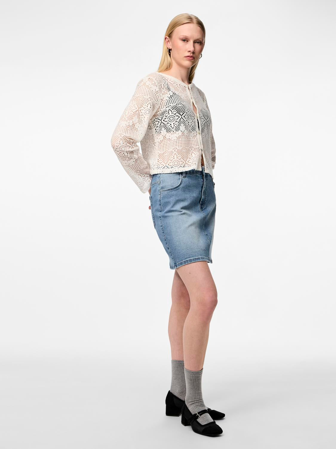 PCKADDI Cardigan - Cloud Dancer