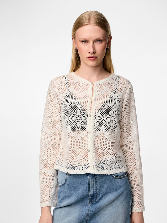 PCKADDI Cardigan - Cloud Dancer